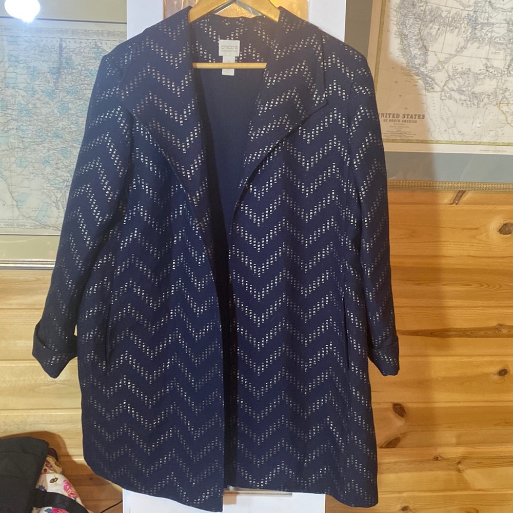 Chico’s collection navy blue jacket
